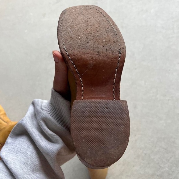 SOLD Vintage 70s Frye Campus Banana Boots Womens 5.5 Square Toe Marbled Boot - Picture 4 of 11